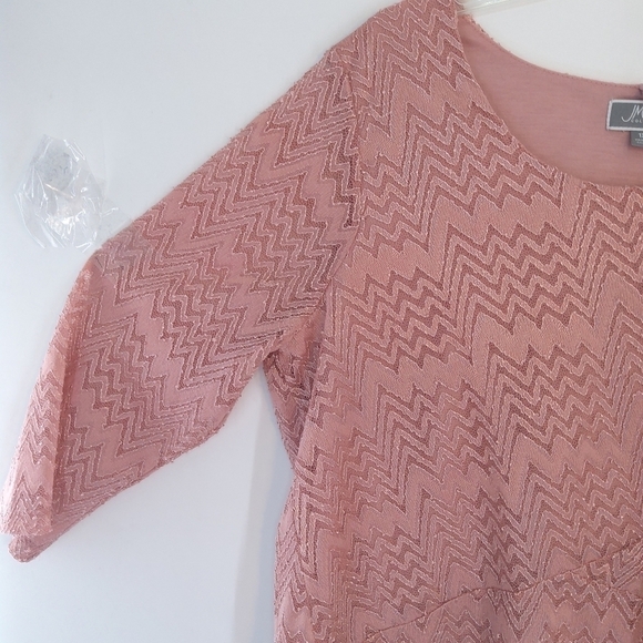 JM COLLECTION 1X PINK CH3VRON TOP - Picture 4 of 5